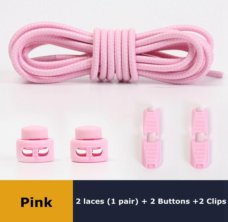 Lacets sans nœuds Lacets sans cravate Baskets Plastique Verrouillage solide Élastique Rond Lacets de chaussures pour Enfants Adultes Personnes âgées Taille unique