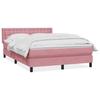 Box Spring Bed with Mattress Pink 140 x 220 cm Velvet