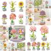 Creative Plant Flower Building Blocks For Children Diy Puzzle Toy Gift For Valentine's Day Sunflower Style