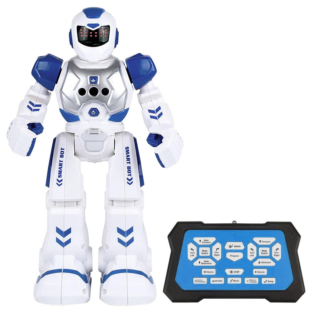 Topsky Elektrický robot, Hračka na dálkové ovládání, Multifunkční robot, Humanoidní robot ovládaný rukou, Programovatelný, Dobíjecí přes USB, Chůze,