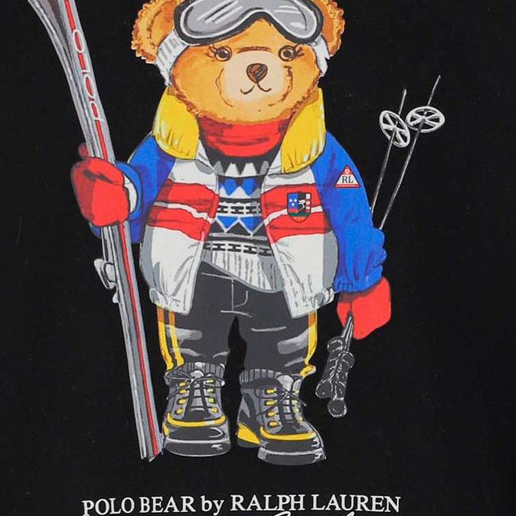 Polo Ralph Lauren Bokstav Bjørn Mønster Trykt Rund Hals Genser Langermet Sweatshirt Barn sweatshirt Svart 313877968-001