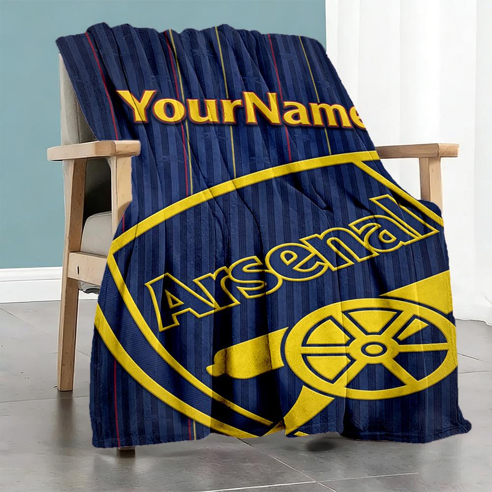 Arsenal Customize Your Name Blanket Multi-purpose Customizable Blanket Warmthful Decor Perfect for Office Chair Chair Seaside Sofa