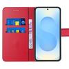 Coque de protection - BOOLING - Samsung Galaxy S25 - Effet Cuir - Rouge - 2 Verres Trempés