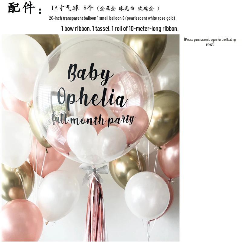 Creative Transparent Bobo Ball Holiday Balloon Set for Kids' First Birthday Party