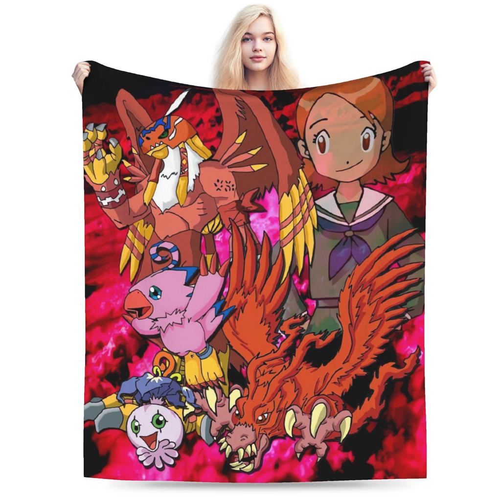 Digimon Adventure Blanket Quality Super Soft Bedding Throws Spring Children Home Decor Street Trend Bedspread
