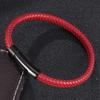 Trendy Leren Touw Armband voor Koppels in Koreaanse Stijl met Zwarte Roestvrijstalen Drukknop