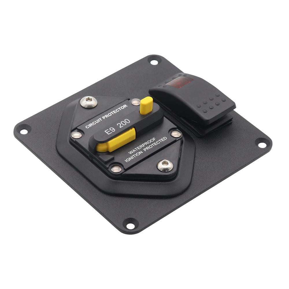 2-in-1 200A Circuit Breaker Panel + Red LED Rocker Switch ON-OFF Surface Mount
