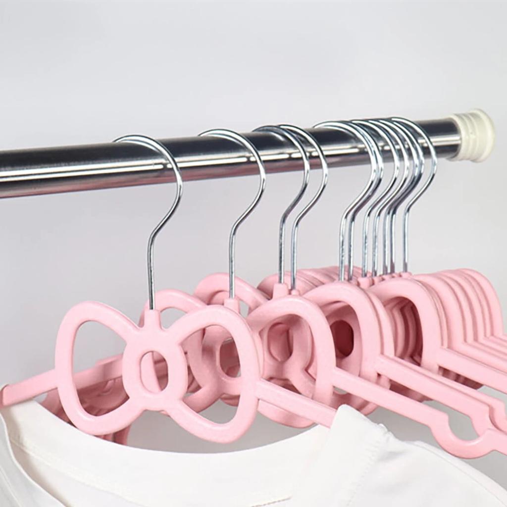 3pcs-Cute Bow Hangers Space saving Plastic Clothing Storage Shelves Suitable for Clothes Closets Jackets and Shirts
