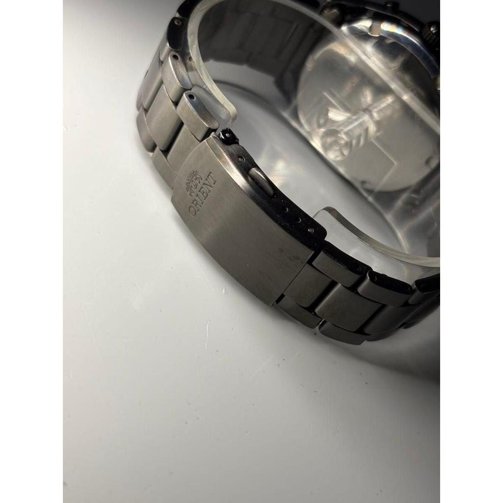 Used [New battery] ORIENT cut glass quartz men's watch