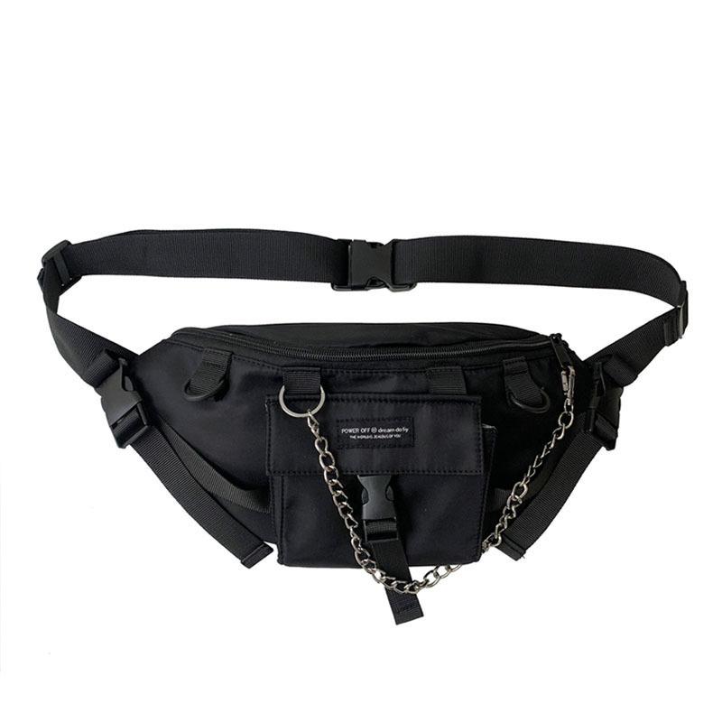 Large Capacity Multifunction Punk Hip Hop Fanny Pack Men Women Techwear Style Outdoor Casual Motorcycle Shoulder Chest Bag