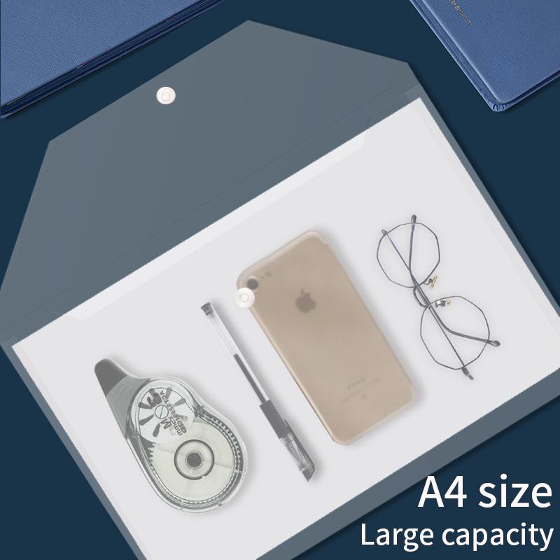 Thickened transparent A4 file bag twill snap bag data file bag color file bag office file storage bag