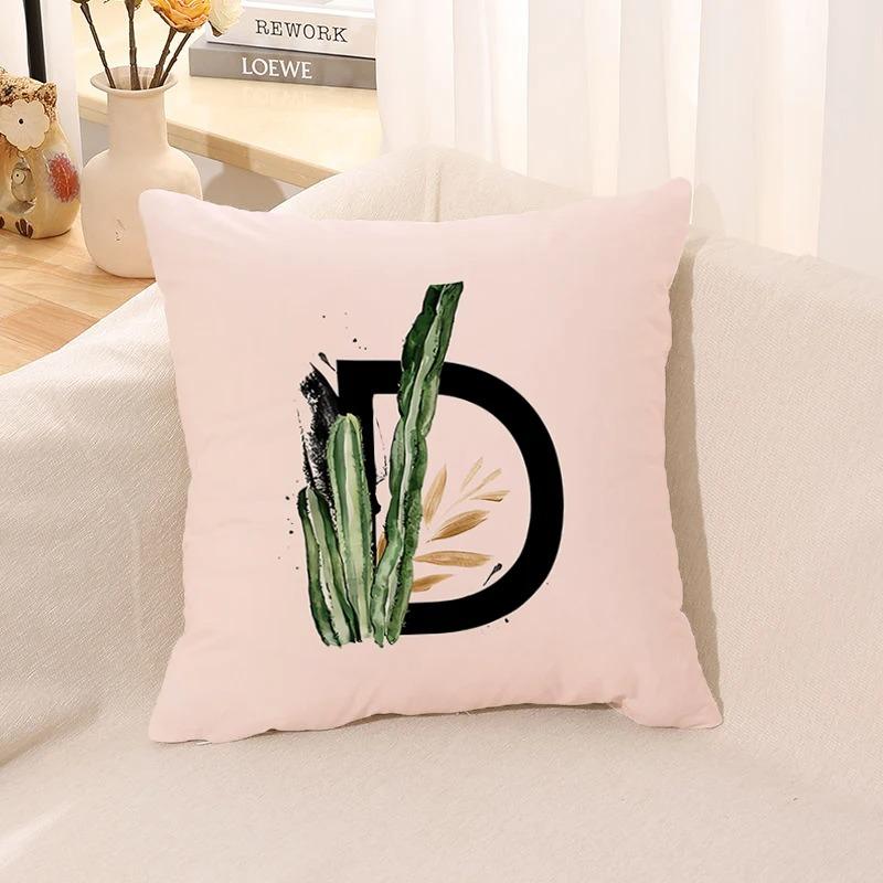 Letter Printed Pillow Case, Living Room Sofa, Office Seat Cushion Cover, Bedroom Dormitory Bedside Home Decoration Pillow Case
