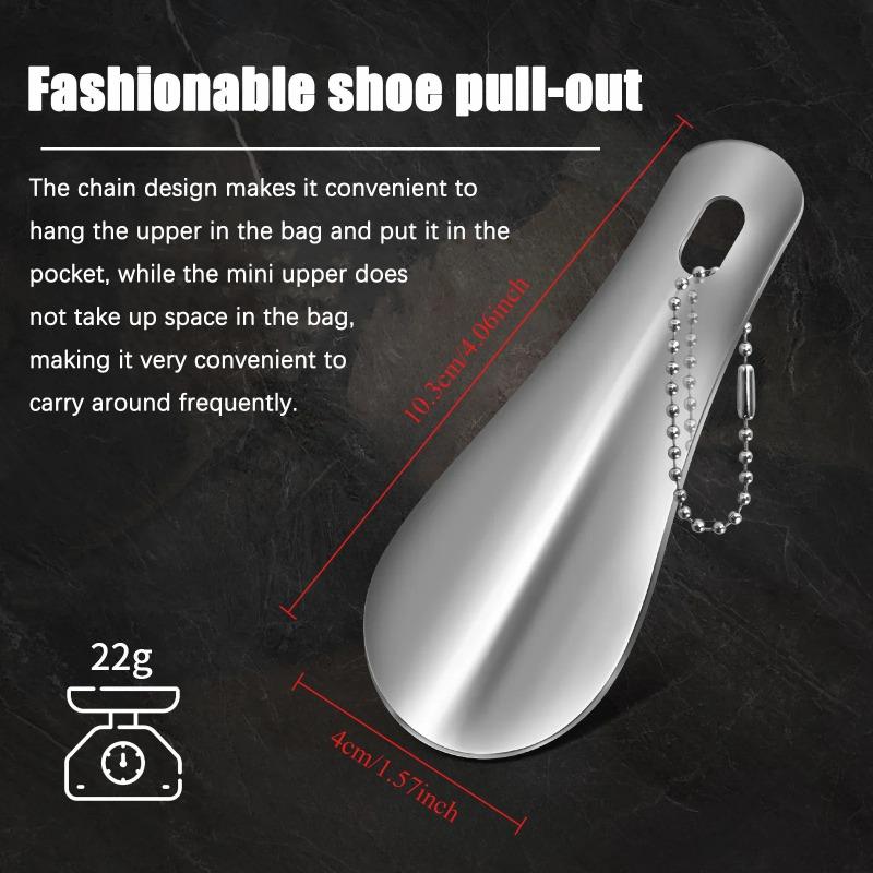 Three-colour 10cm Portable Mini Shoehorn Metal Durable Stainless Steel Fashion Keychain Shoehorn Accessories Shoe Helper