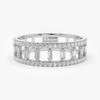 Elegant Women Wedding Band Jewelry Hollowed-out Rectangle Cubic Zirconia Quality Shiny Girl Fashion Versatile Rings