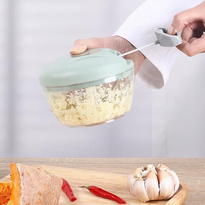 Garlic Chopper Manual Food Processors Rotate Press Chopper Onion Crusher Blender Vegetable Cutter Mixer Manual Meat Grinder New