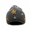 3D Star Knitted Beanie Hat Acrylic Blend Wool Knit Cap Fashion Fuzzy Beanie  For Women