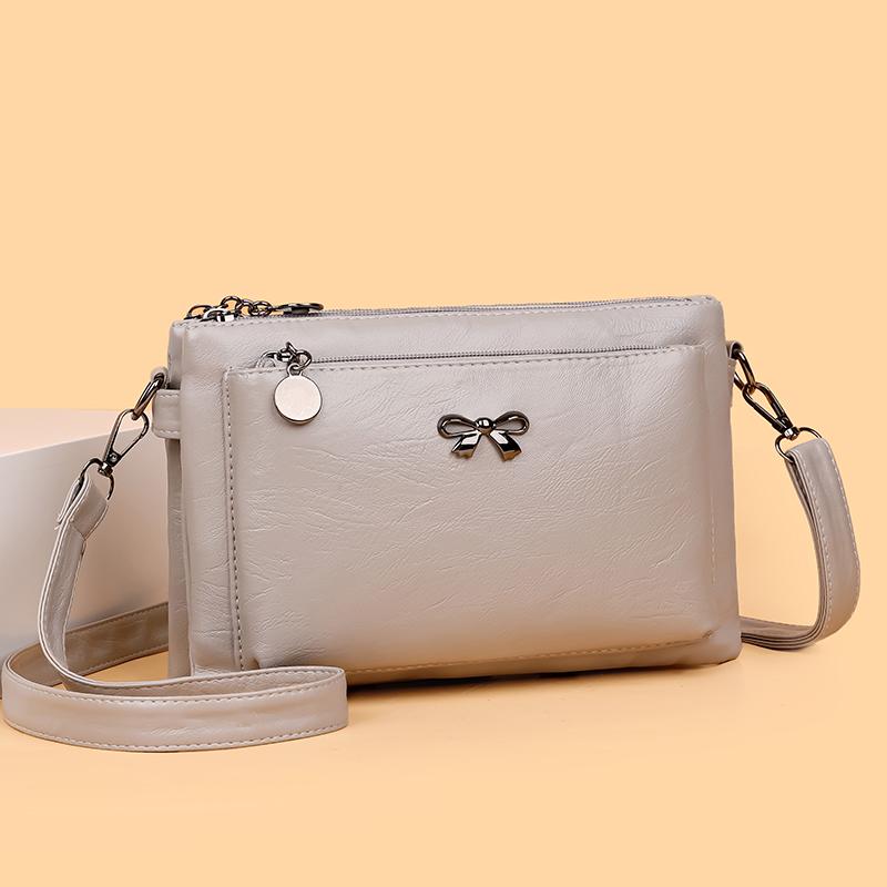 Messenger Bag Middle-aged Mother Bag Soft Leather Women's Bag Shoulder Bag
