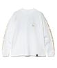 [go slow caravan] 351902 USA/C Square Logo Back Print Long Sleeve T-Shirt, White, Size L