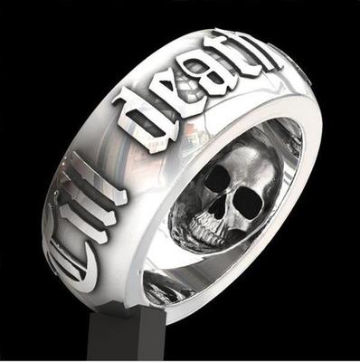 Hecheng Retro Skull Hip-Hop Ring: European & American Punk Rock Style for Men