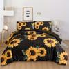Sunflower Print Soft And Comfortable Duvet Cover Set For Bedroom And Guest Room - Includes 1 Duvet Cover And 2 Pillowcases )