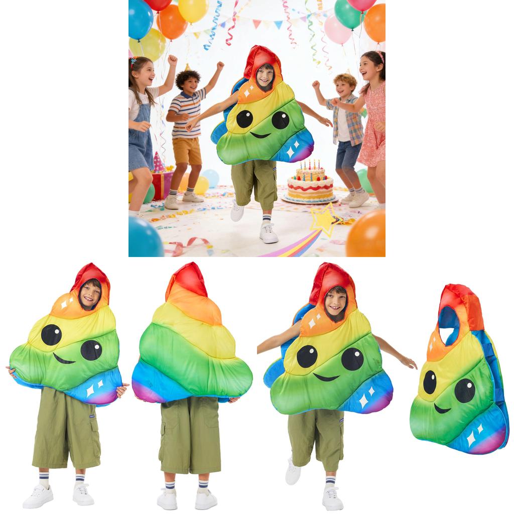 Halloween Kids Costume With Colorful Poop Design For School Events And Festive Parties