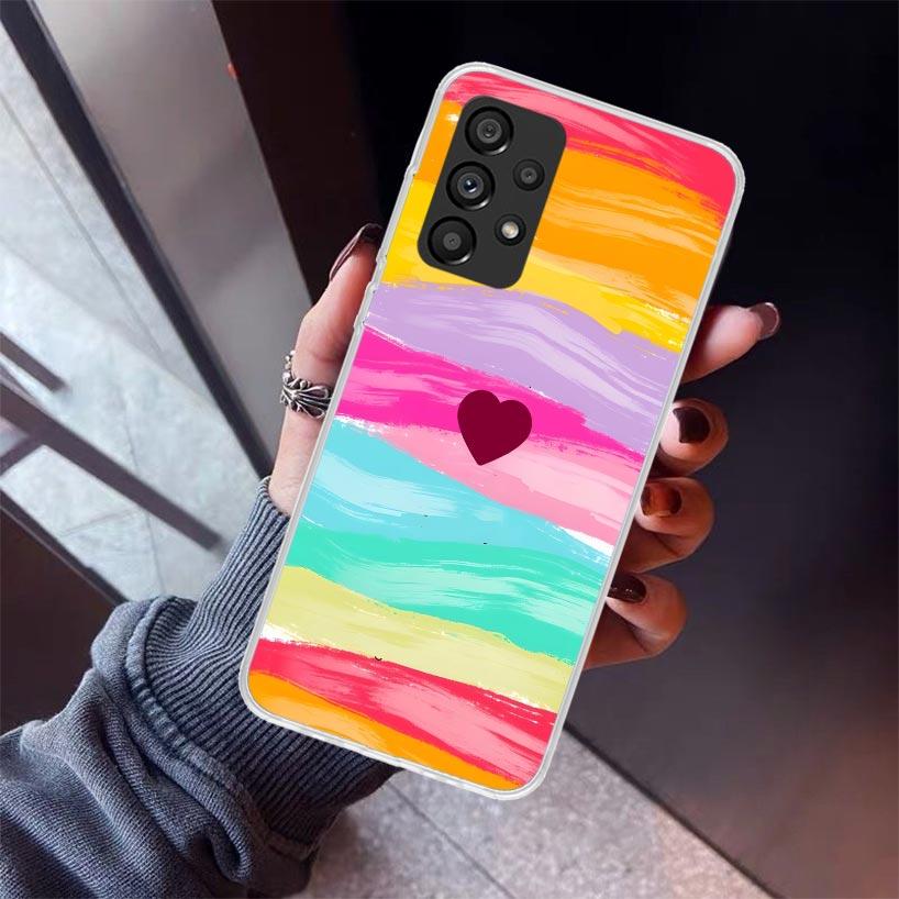 Rainbow Gradient Love Phone Case For Samsung Galaxy A17 A57 A37 A16 A26 A36 A56 A15 A25 A35 A55 A14 A13 A54 A53 A34 A24 A33 A23