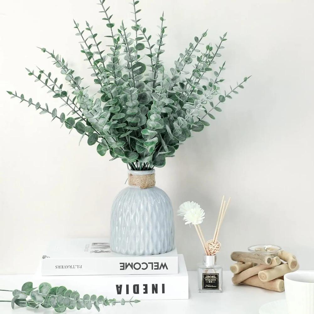 20/10PCS Artificial Eucalyptus Leaves Artificial Plants Tree Stems Flower Wreath Bouquet Garden Decorations Home Accessories