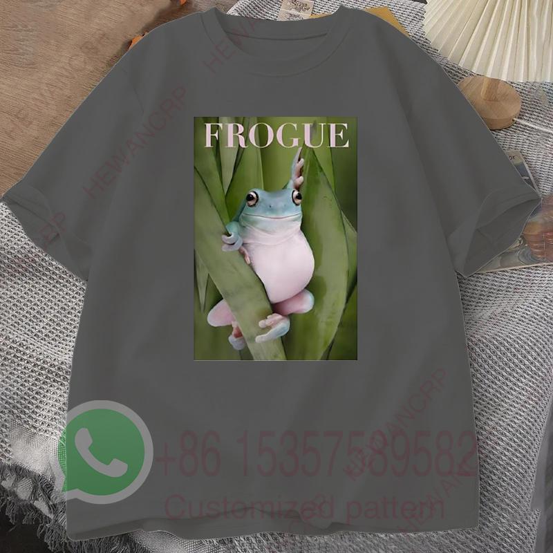 Frosch T-Shirt Herren Trainingsanzug Baumwolle Kurzarm Oberteile Rundhalsausschnitt Pullover Atmungsaktiv Lässig Sportbekleidung Harajuku Retro Streetwear
