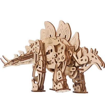 Ugears Stegosaurus Wooden No Glue or Tools 3D Dinosaur Wooden Assembly Kit for Intermediate Level Puzzle, Moving, Required, Puzzle, Model, Adults,