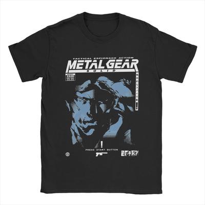 MGS1 Snake Metal Gear Solid T-Shirt for Men Leisure 100% Cotton Tee Shirt Crew Neck Short Sleeve T Shirt Summer Tops