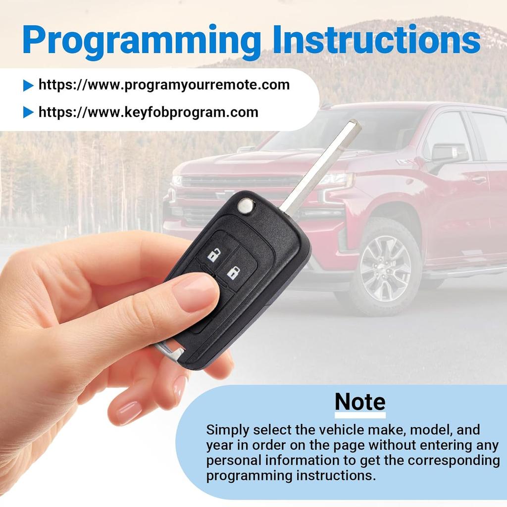 Car Key Fob Replacement Ignition Vehicles Compatible With 2010-2016 Chevy Equinox Sonic/ 2015-2016 Chevrolet Lmpala/ 2010-2016 GMC Terrain