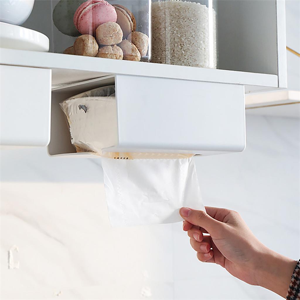 Montowany na ścianie pojemnik na chusteczki wielofunkcyjny stylowy elegancki oszczędzający miejsce uchwyt na chusteczki serwetki do domu