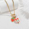 Hot Sale Strawberry Necklace for Women 18K Gold Plated Stainless Steel Layered Choker Ins Viral Light Luxury Jewelry