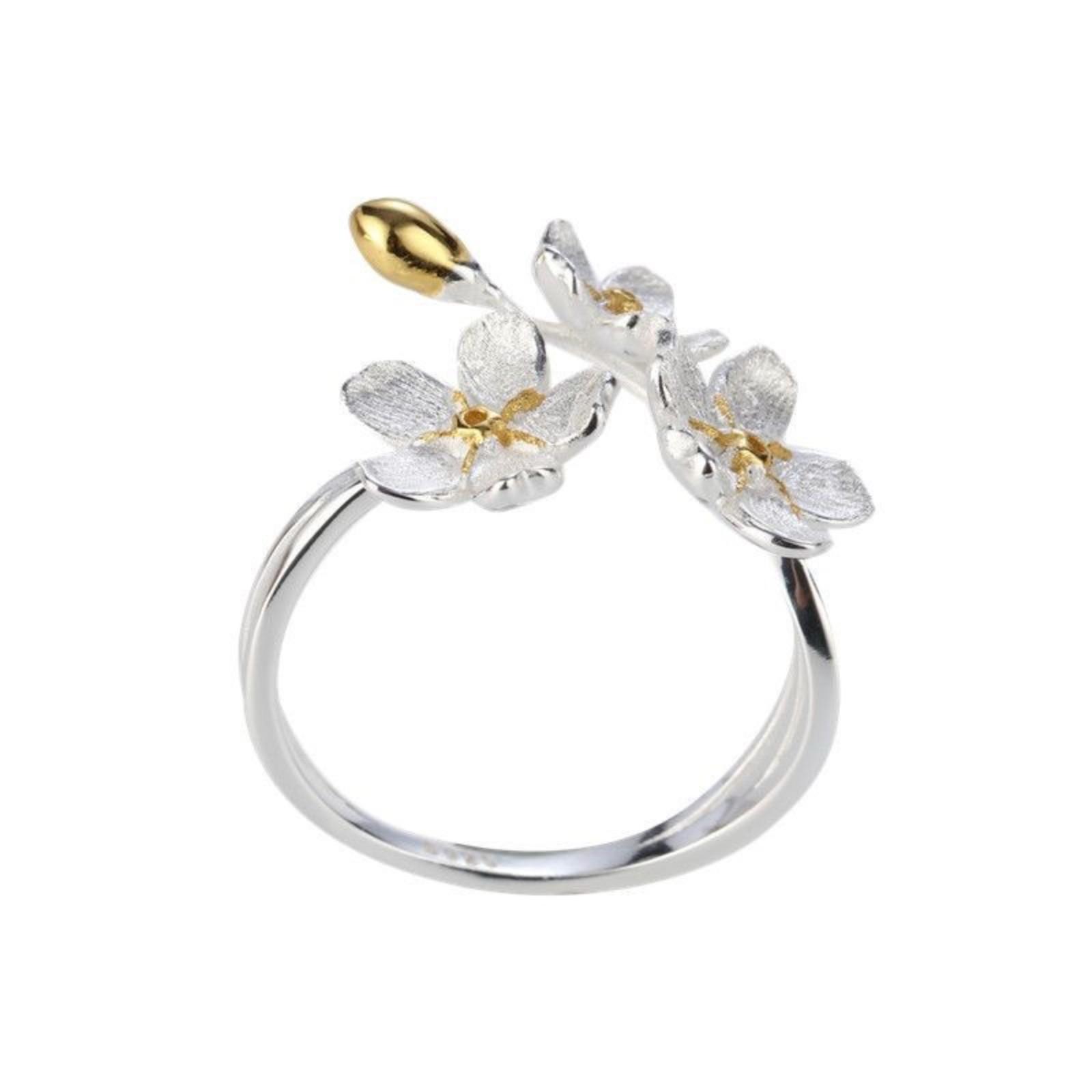 

Кольцо с цветком, регулируемое One Size