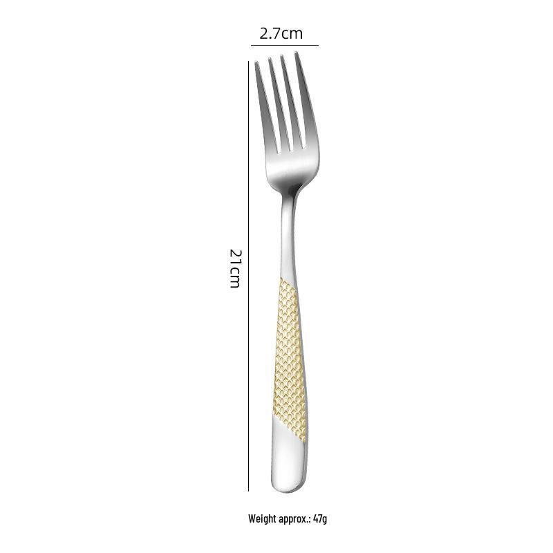 Star Diamond Stainless Steel Cutlery Set: High-end Steak Knife, Fork, Spoon, Tea Spoon, Tea Fork for Western Cuisine