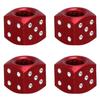 VORCOOL Air Valve Cap for Car, Aluminum Alloy, Red Dice, Tire Valve Cap, Motorcycle, Bicycle, Stylish, Set of 4