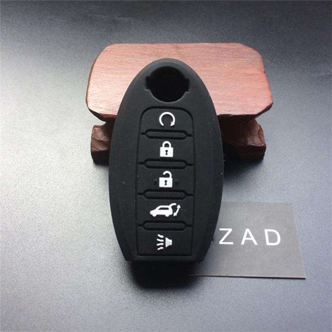 ZAD Silicone rubber car Key Case cover For Nissan Altima pathfinder juke x-trail 5 buttons key