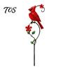Decorative Yard Signs Red Bird Garden Stake, Metal Art Outdoor Flower And Ornament for Patio Lawn Pathway Memorial Site Decorations