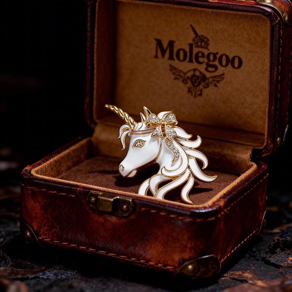 Bo Xin Yun Rhinestone Unicorn Horse Bow Brooch - Elegant Banquet & Birthday Gift