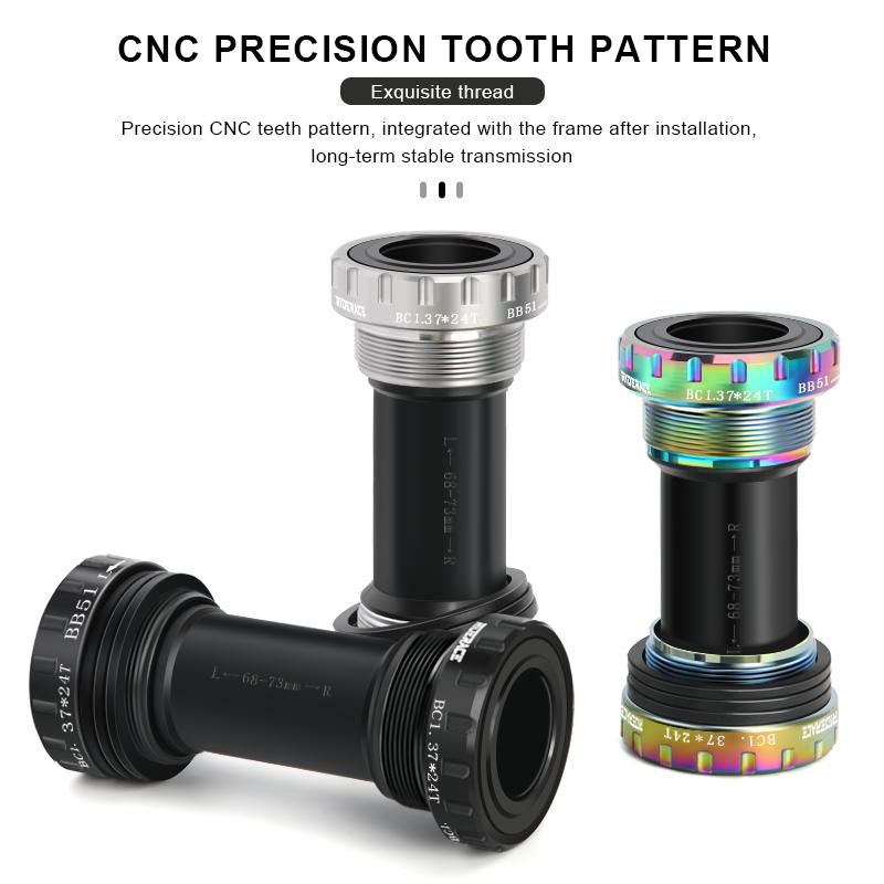 BB68-73mm Bicycle Bottom Bracket Adapter Crank 1.37/24mm For Road Bike Hollowtech Central Axis Aluminum Alloy MTB Accessories