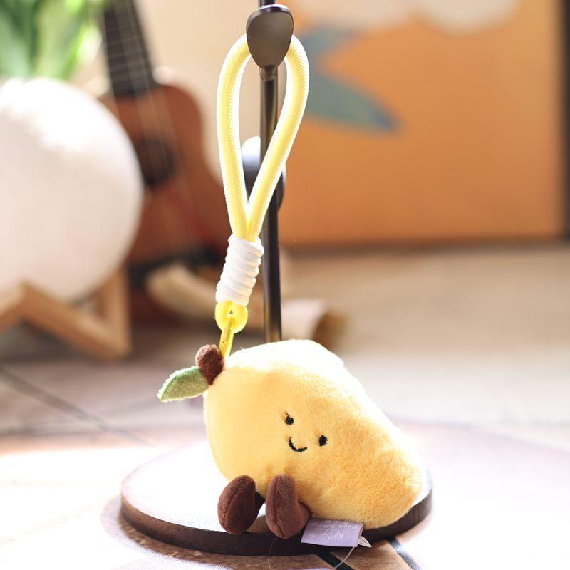 Cute Fruit Plush Keychain With Soft Pp Cotton Filling For Bag Decoration And Gifts