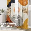 Boho Mid Century Abstrakte Blätter Vorhänge Regenbogen Wohnzimmer Vorhang Gebranntes Orange Vorhänge Für Schlafzimmer Modern Geometrische Drapierungen