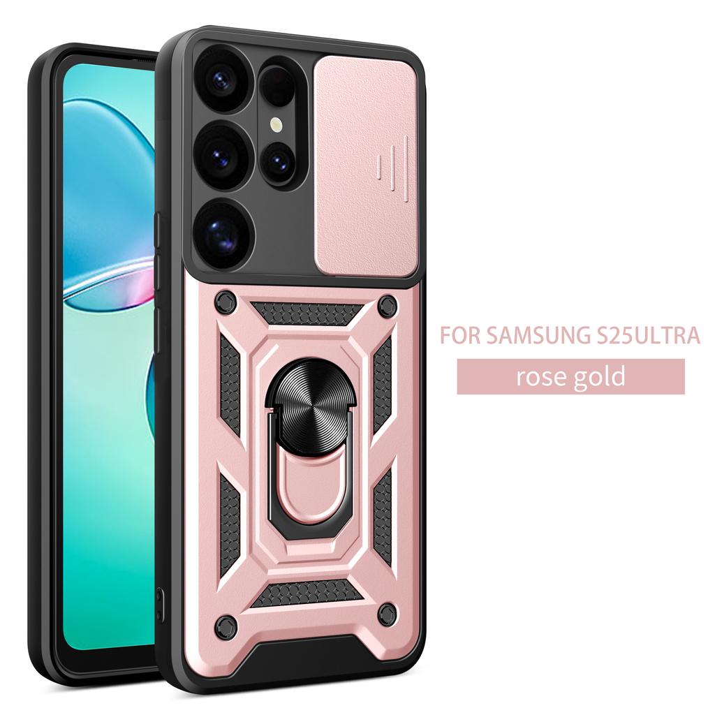 Suitable for Samsung S25 Edge Sergeant Ring Mobile Phone Case M34 Switch Arc Window Car Magnetic Suction Protector