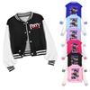5601 Kids Girls Lily Lovebraids Cartoon Print Long Sleeves Baseball Jacket