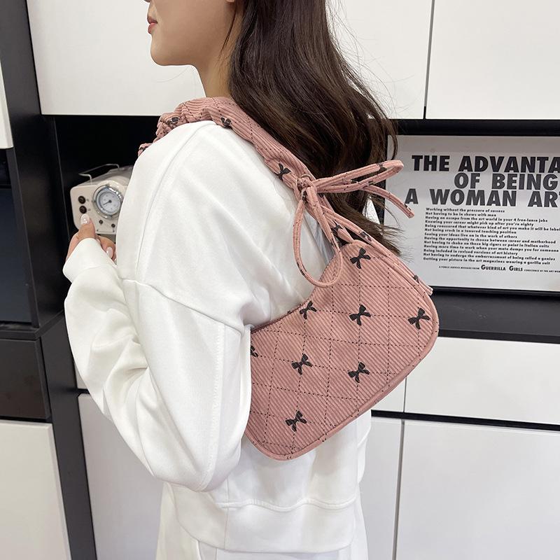 Korean Style Bow Knot Shoulder Bag - Versatile, Sweet, French Niche Handbag