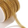18K Gold-Plated Double-Braided Flat Grind Stainless Steel Hip-Hop Chain - Various Sizes