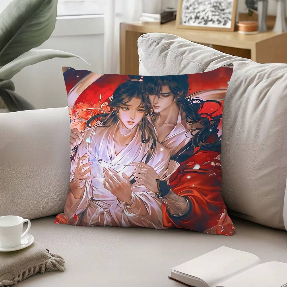 Anime Heaven Officials Blessing Pillow Case Pattern Printed Pillowcase For Living Room Sofa Cushion Cover Bedroom Decor