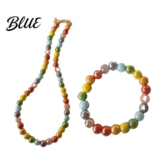 Matching Bracelet And Necklace 1 Set Dopamine Beaded Jewelry Colorful