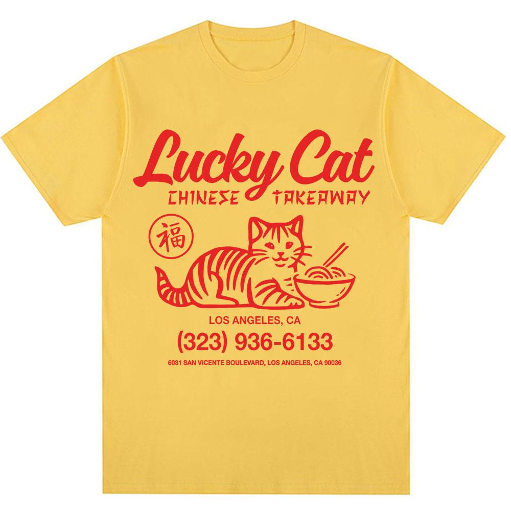 Funny Lucky Kawaii Cat Graphic T Shirt Men Women Trendy High Quality Short Sleeve Oversized Cozy Cotton Casual Y2k T-shirts Gift