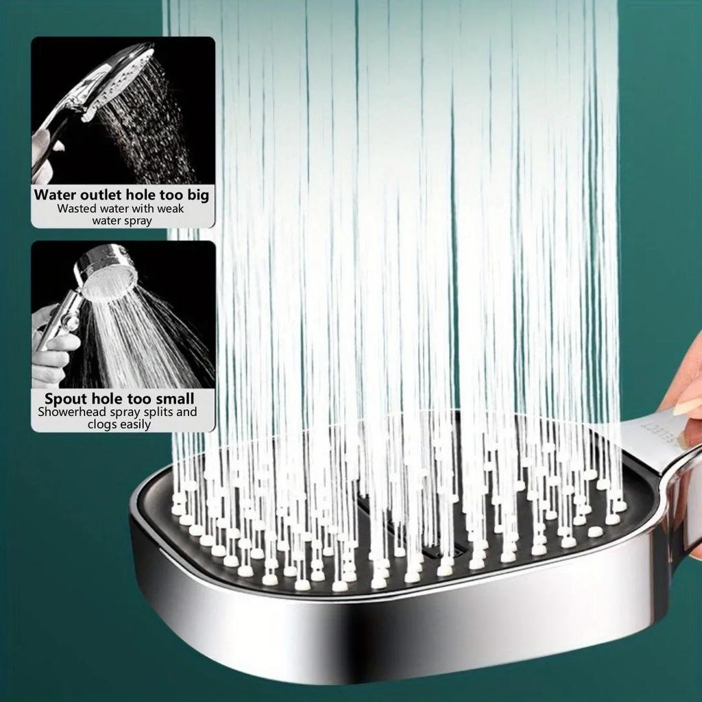 Square 3 Modes Large Panel Shower Head High Pressure Thickened Dropresistant Rainfall Showerhead Bathroom Filter Shower Mixer